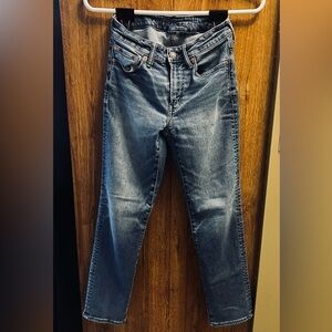 American Eagle Outfitters Women's Medium Blue Straight-Leg Jeans